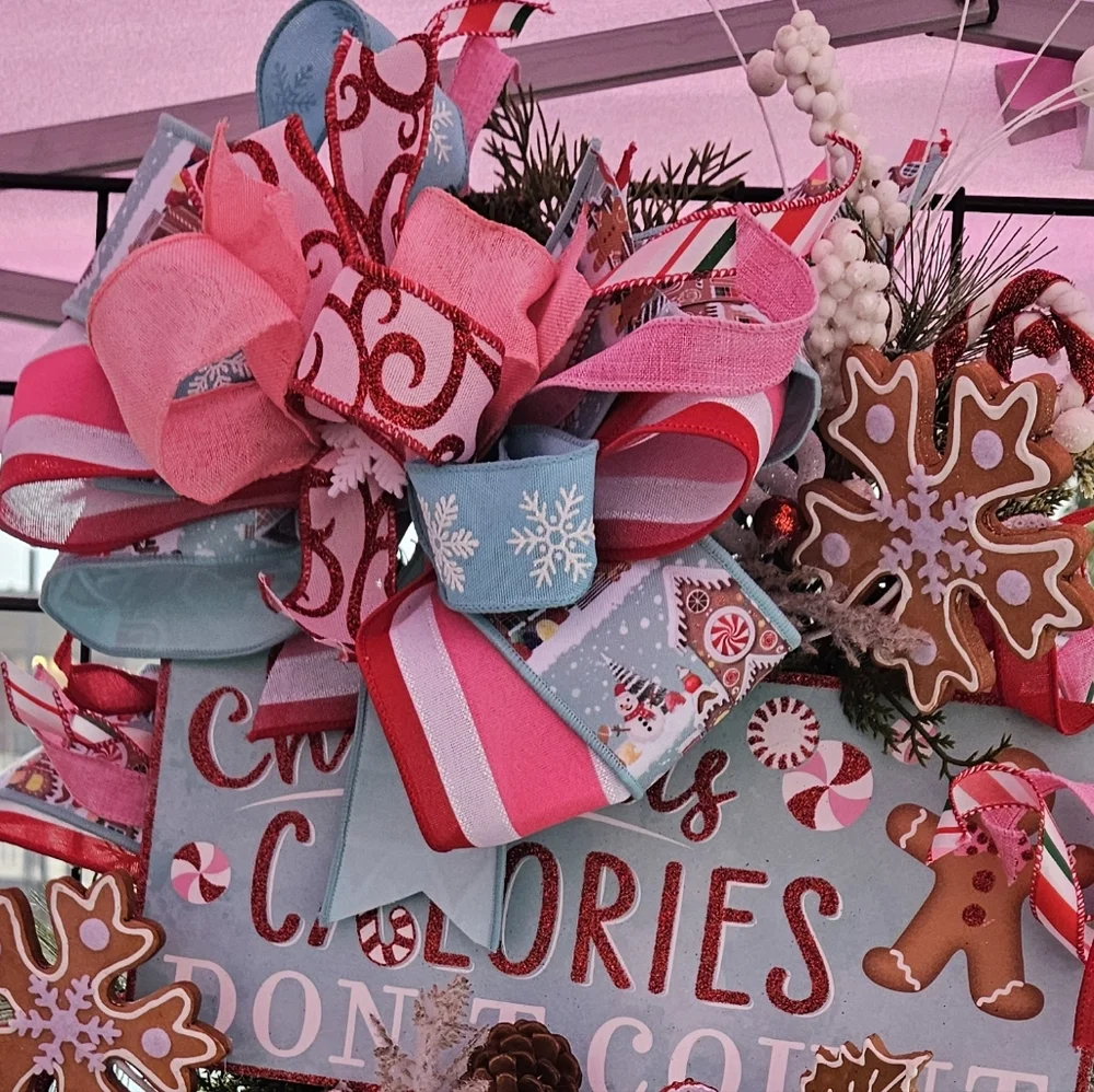Gingerbread Christmas Door Wreath.